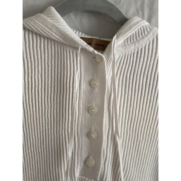 3 Ribbed Top  i.e. Relaxed Fit White Hoodie Old Navy Valerie Steven  M - Picture 5 of 16